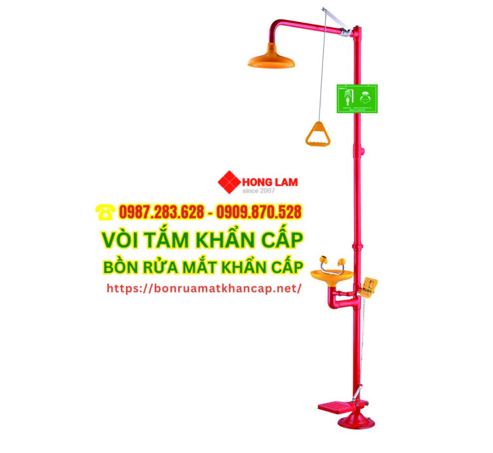 Bồn Rửa Mắt Khẩn Cấp UK303 - Thiết Bị Tắm Và Rửa Mắt Khẩn Cấp Tiêu Chuẩn ANSI Z358.1