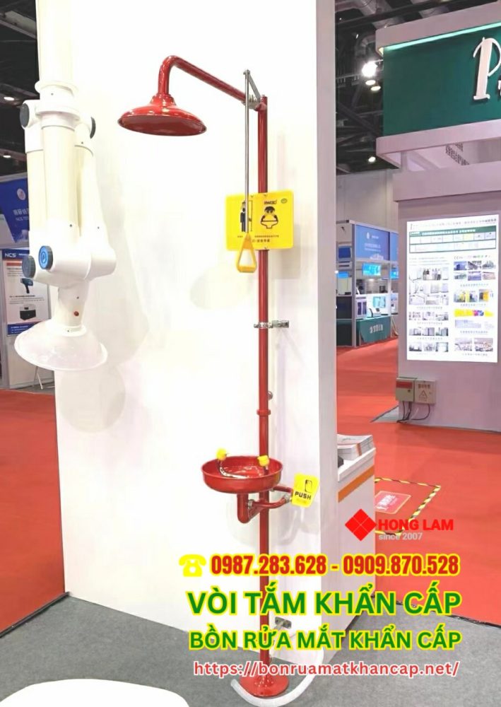 Bồn Rửa Mắt Khẩn Cấp UK303 - Thiết Bị Tắm Và Rửa Mắt Khẩn Cấp Tiêu Chuẩn ANSI Z358.1