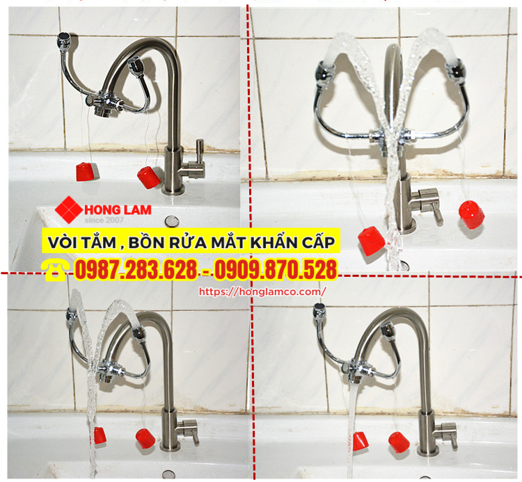 UK0711A - Thiết bị rửa mắt khẩn cấp kết hợp rửa tay thông minh, tiết kiệm không gian