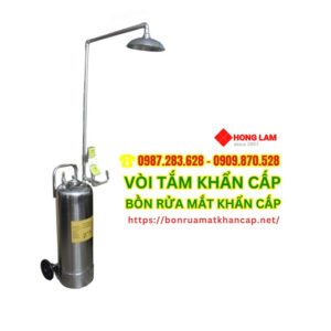 Vòi Tắm Khẩn Cấp Di Động UK307 - Bồn Rửa Mắt Tự Chứa Nước 45 Lít, Inox 304