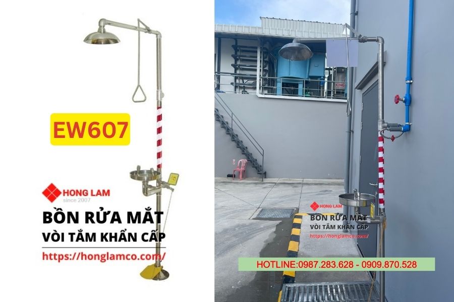 Bộ Rửa Mắt và Tắm Khẩn Cấp Dùng Cho Xưởng Sản Xuất