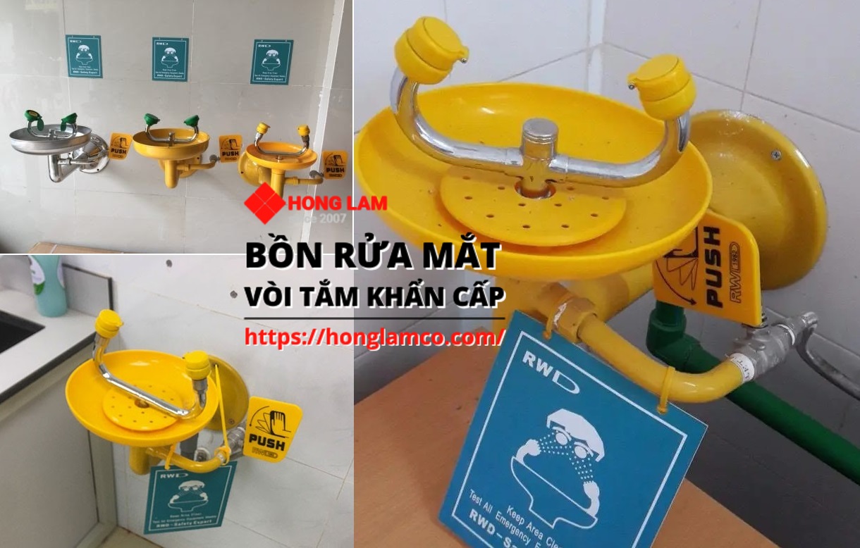 Bộ Rửa Mắt và Tắm Khẩn Cấp Dùng Cho Xưởng Sản Xuất