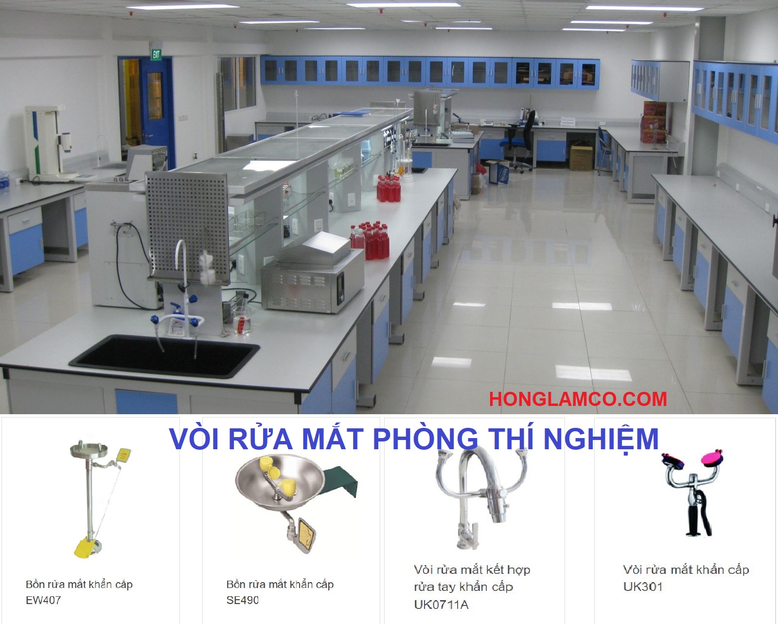 Máy rửa mắt khẩn cấp nào được dùng cho phòng thí nghiệm?