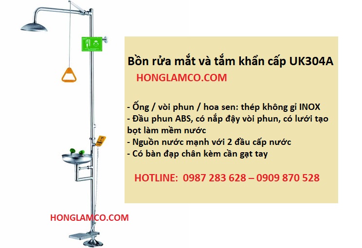 Hồng Lam làm đơn vị cung cấp vòi tắm khẩn cấp UK304A