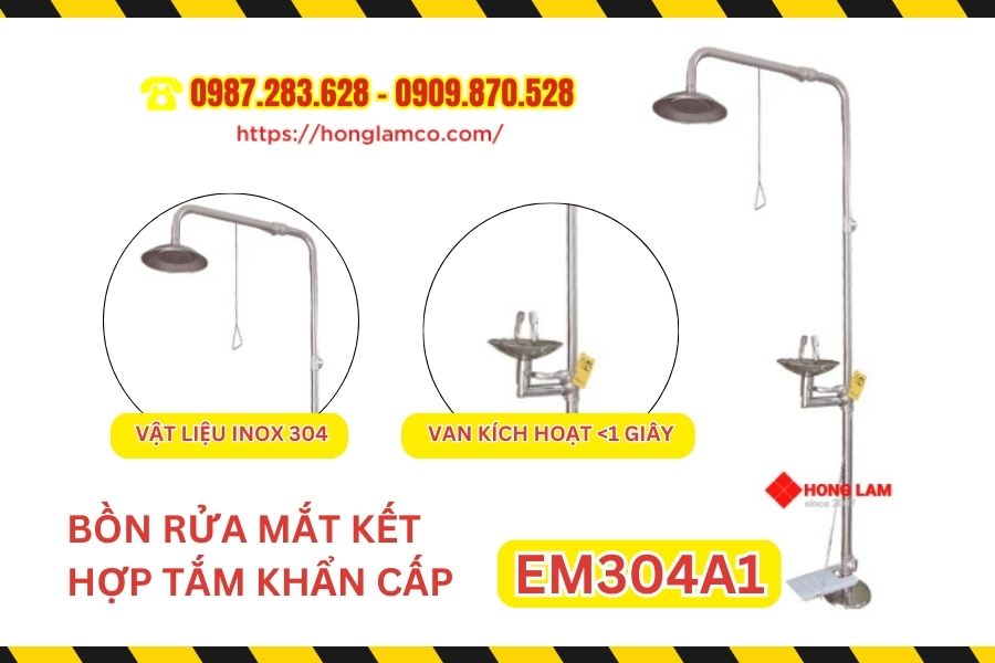 Bồn Rửa Mắt Kết Hợp Tắm Khẩn Cấp EM304A1 - Thiết Kế Chuẩn, Dễ Lắp Đặt